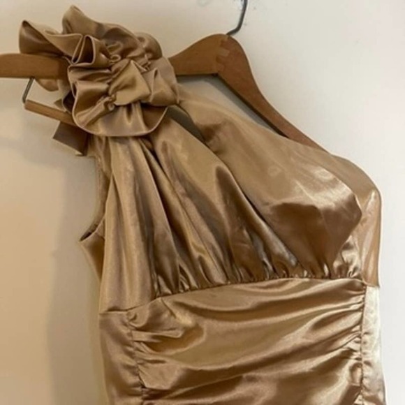 Vintage Gunne Sax Jessica McClintock Gold 90s Prom Mermaid Dress Size 5 - Picture 2 of 8